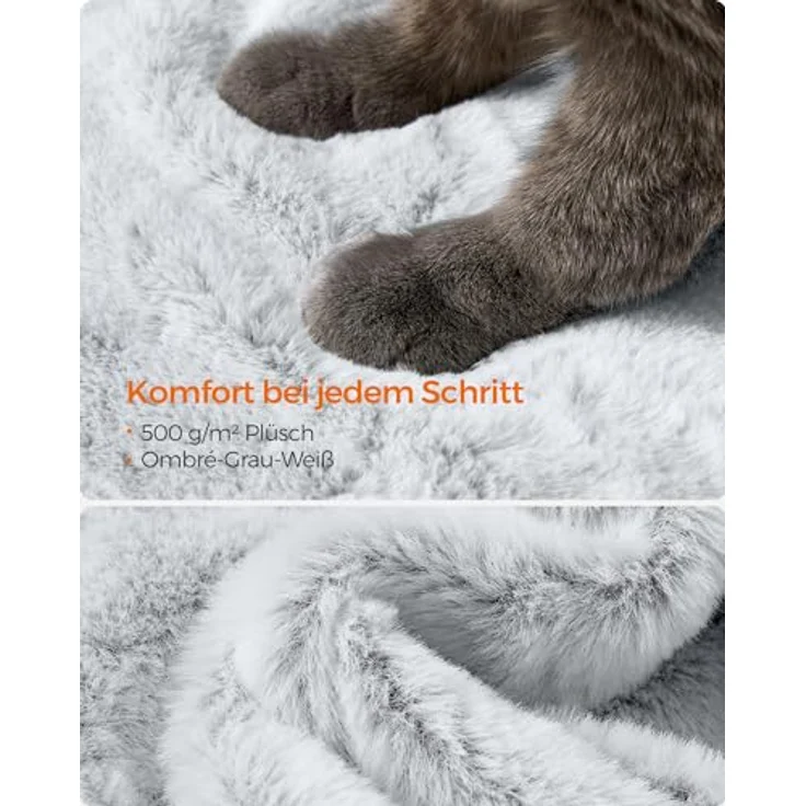 Feandrea Kratzbaum groß, Katzenbaum mit weichem Bezug, für große Katzen, Ombré-Grau-Weiß – Bild 3
