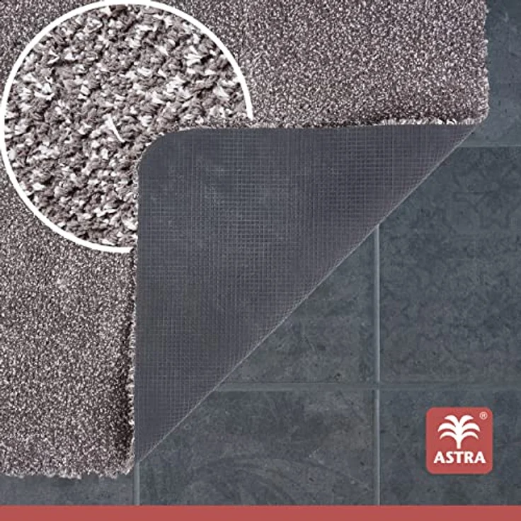 ASTRA waschbarer Fußabstreifer Baumwolle – saugstarke Fußmatte Entra – rutschfeste Matten – (75 x 130 cm – grau) – Bild 5