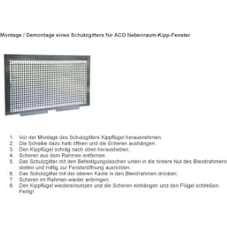 ACO 100x60cm Schutzgitter 36584 für Kippfenster Gitter Kellerfenster Laubschutz Fenstergitter - Preisvergleich – Bild 2
