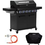 TAINO PLATINUM YAMARA DARK 6+2 Set Gasgrill Stahl 6 Brenner Keramik Sear-Burner Keramik Backburner Piezo-Zündung Abdeckhaube