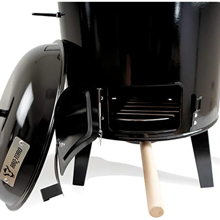 BBQ-Toro Gulaschkanone, 17 Liter emaillierter Gulaschkessel mit Deckel, Eintopfofen für Outdoor Küche, inkl. Röstpfanne und Edelstahl Suppenkelle – Bild 3