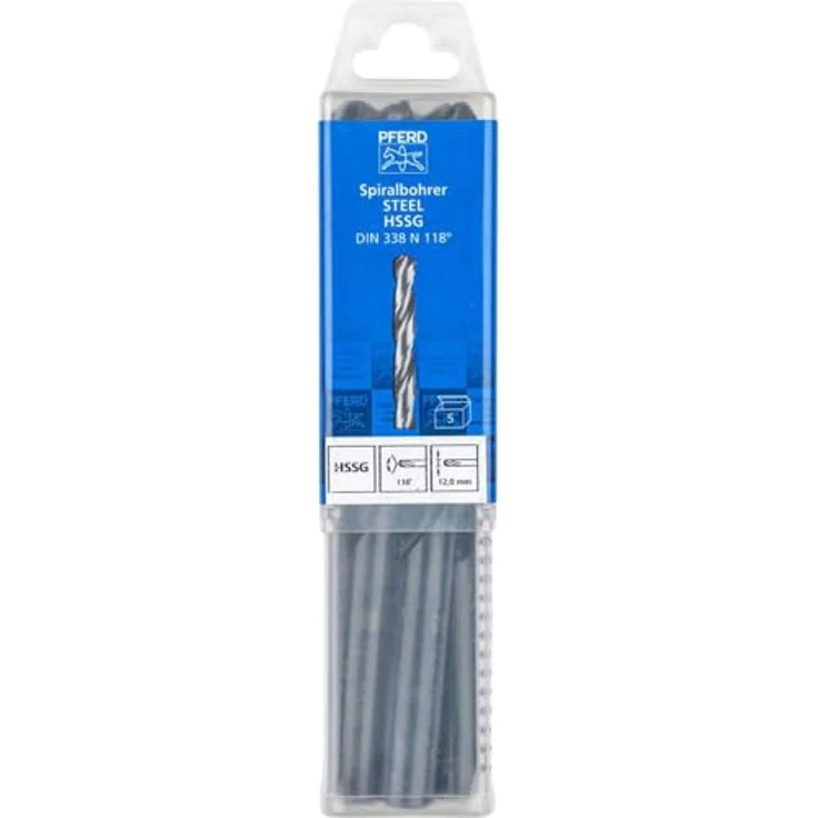 PFERD TOOLS Spiralbohrer STEEL, 5 Stück, Ø 12,0 mm, HSS-G N, DIN 338, 118° – präzise, leistungsstark und universell einsetzbar für Stahl und Metalle – Bild 2