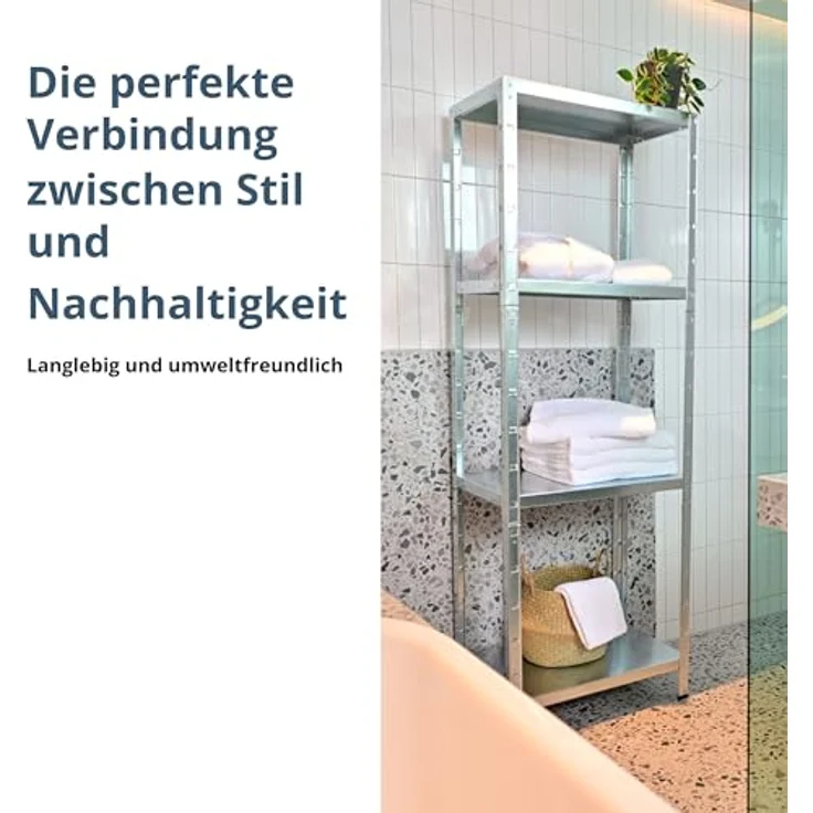 Schulte Regalwelt Lagerregal mit 4 PowerMAX-Fachböden, 180x60x40cm Regalsystem, Steckregal mit einfacher Montage ohne Verschrauben, Traglast je Boden bis zu 65 Kg (bis zu 260 Kg Gesamttraglast) – Bild 8