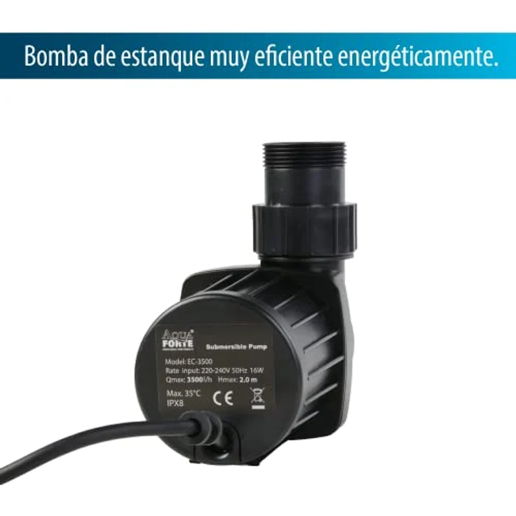 Aqua Forte Filter-/Teichpumpe EC-3500 3,5m³/h, Förderhöhe 3m, 16Watt – Bild 6