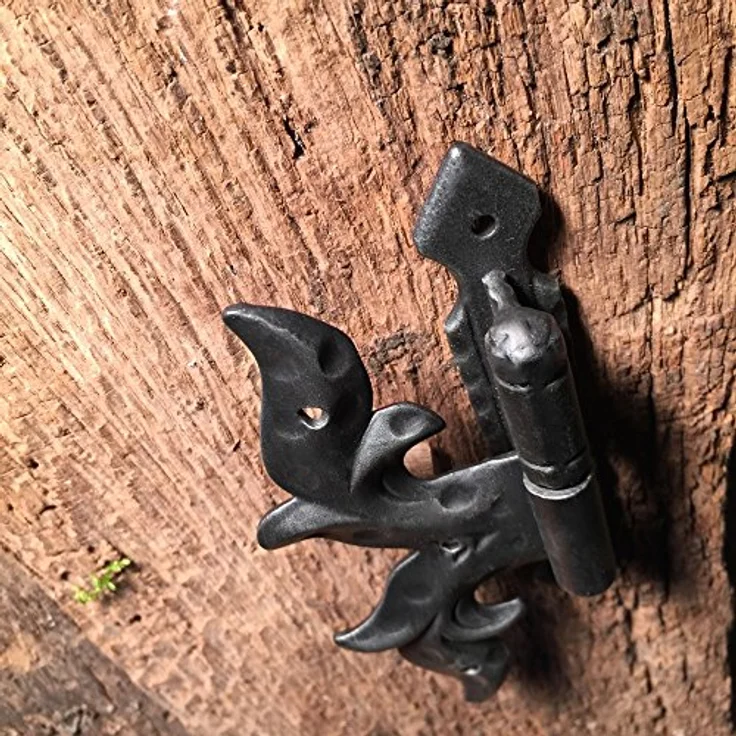Antikas Fensterläden Scharnier, ASC Antik Schmiedeeisen, Höhe 14,5 cm, klappbar – Bild 2
