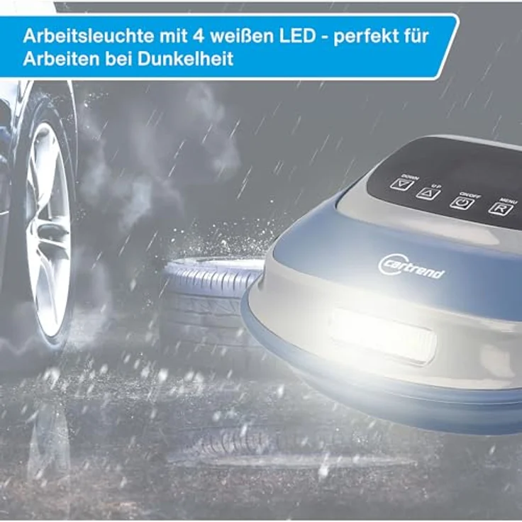 Cartrend Kompressor 10 Bar, Luftpumpe mit Abschaltautomatik und LED Arbeitsleuchte – Bild 10