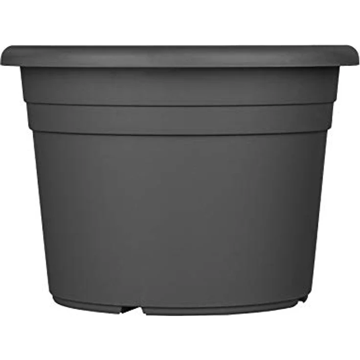 BigDean 3X Blumentopf Ø 20 cm Anthrazit Kunststoff Pflanztopf Containertopf Übertopf Pflanzkübel rund 20 x 14,5 cm – Bild 2