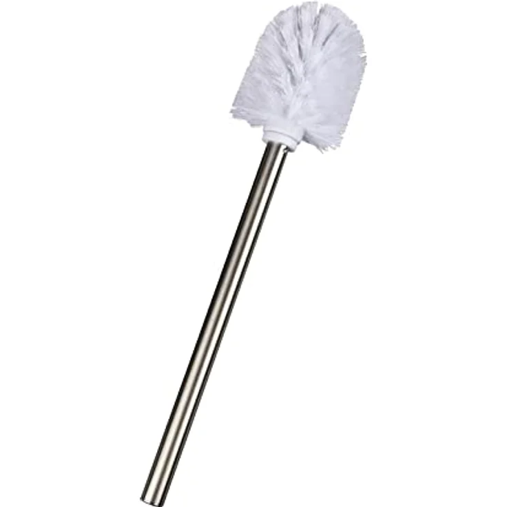 WENKO WC-Bürste mit Edelstahlstiel Matt Ø 8 x 35 cm - Ersatz-Toilettenbürste, Edelstahl rostfrei, 8 x 35 x 8 cm, Matt – Bild 1