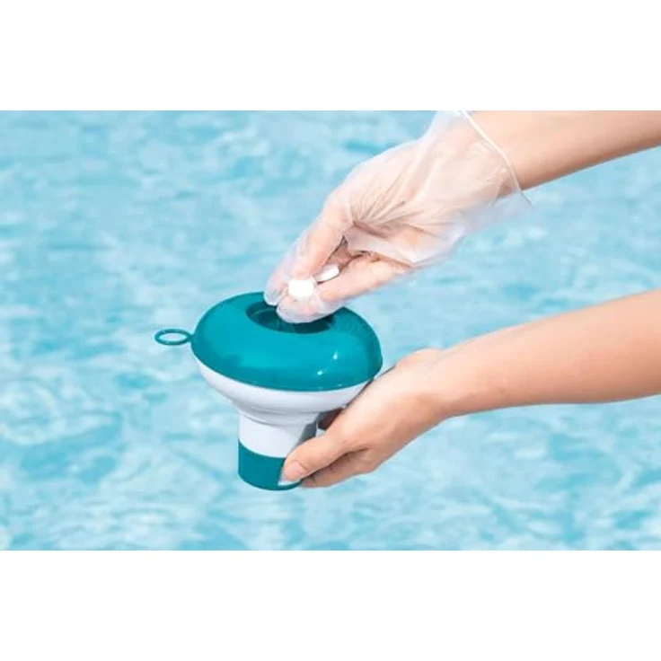 Bestway Poolzubehör-Set, schwimmendes Kaktus-Thermometer 25cm & Dosierschwimmer Ø 12,5cm, für Pooltemperatur & Chlordosierung, stylisch mit verstellbarer Dosieröffnung – Bild 8