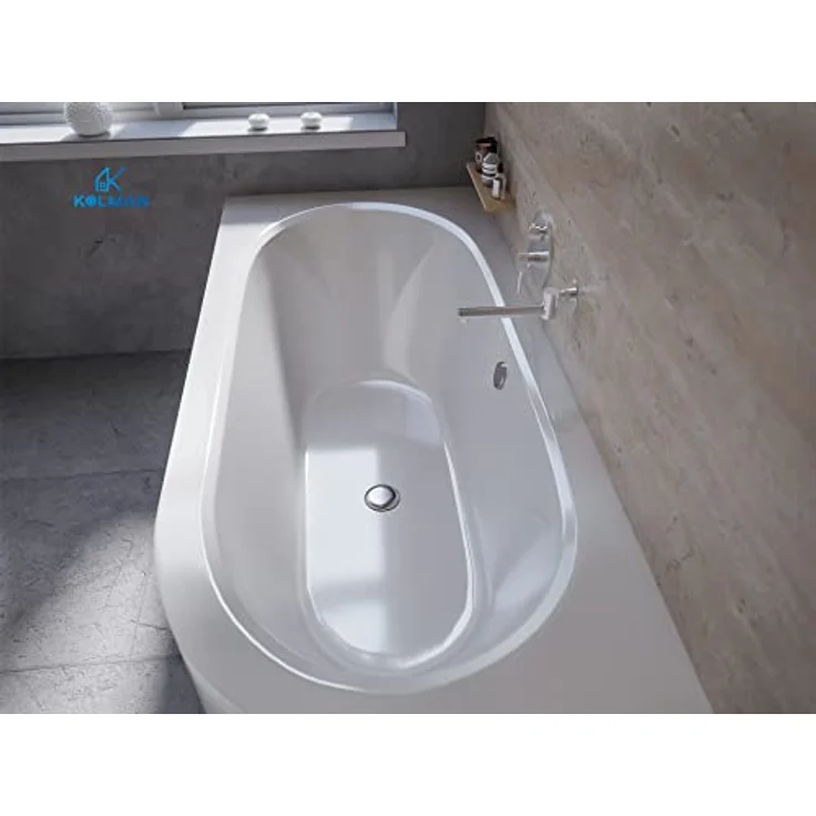 KOLMAN Badewanne Eckbadewanne Rechteck Avita 170x75 Links mit Acrylschürze - Ablaufgarnitur VIEGA & Füße – Bild 2