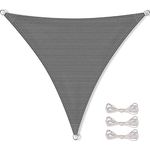 CelinaSun Sonnensegel inkl Befestigungsseile Premium HDPE wetterbeständig atmungsaktiv Dreieck gleichseitig 3 x 3 x 3 m anthrazit