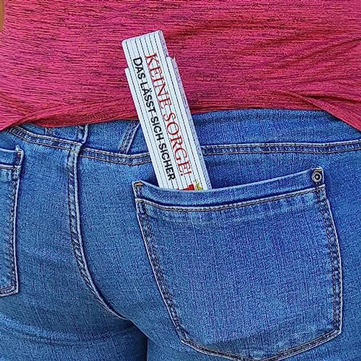 speecheese Meterstab aus Holz, Zollstock mit dem Spruch "Keine Sorge, das lässt sich sicher paparieren", 24x3,5 cm, 10 Gelenke – Bild 2
