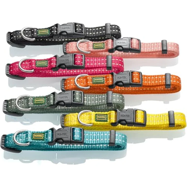 HUNTER Halsung Tripoli Vario Basic, kleine Nylon-Halsung mit Klickverschluss, oliv, Größe XXS-XS (14-20 cm) – Bild 2