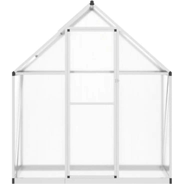 vidaXL Gewächshaus mit Fundamentrahmen Silbern 169x58x195cm Aluminimum - UV-beständige Polycarbonatplatten, 5-fach verstellbares Lüftungsfenster – Bild 3