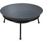 TAINO Feuerschale Rund Dreibein Aufsatz-Schale Garten Outdoor Gusseisen Schwarz, Stimmungsvolles Licht und wohlige Wärme