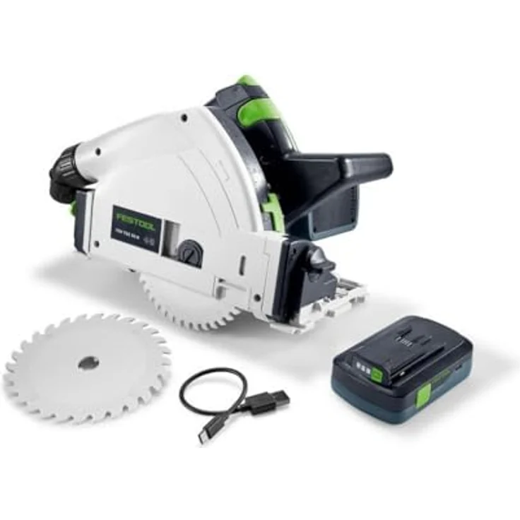 Festool Spielzeug-Akku-Tauchsäge TY-TSC, originalgetreue Nachbildung mit Sound, dunkelblau – Bild 1