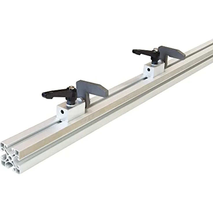 SCHMIDT systemprofile Längenanschlag D 2m Aluminium-Profil Säge-Anschlag 1m-1m Mitte Maßband 2x Ablängklappe