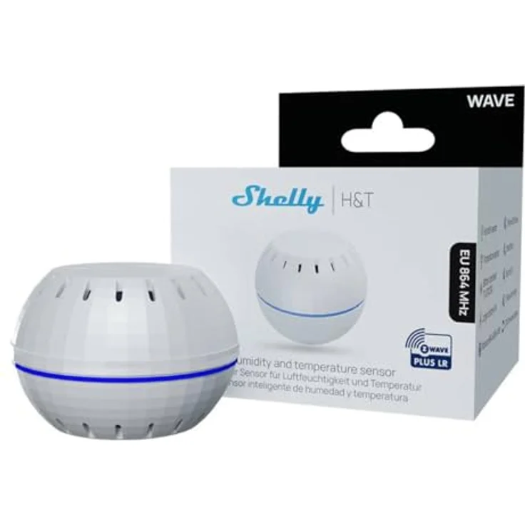 Shelly Wave H&T White EU LR, Thermometer + Hygrometer mit Z-Wave Long Range Technologie und langer Batterielaufzeit, Weiss – Bild 2