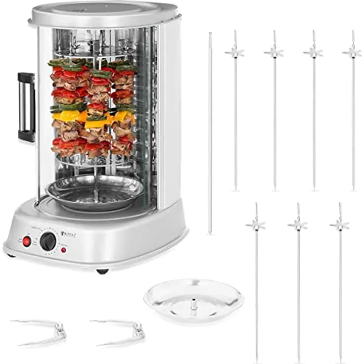 Royal VKB RCGV-1800-1, Elektrogrill 3-in-1 mit 1.800 W, vertikaler Rotisserie-Grill für Fleisch, Fisch und Gemüse, 31 L
