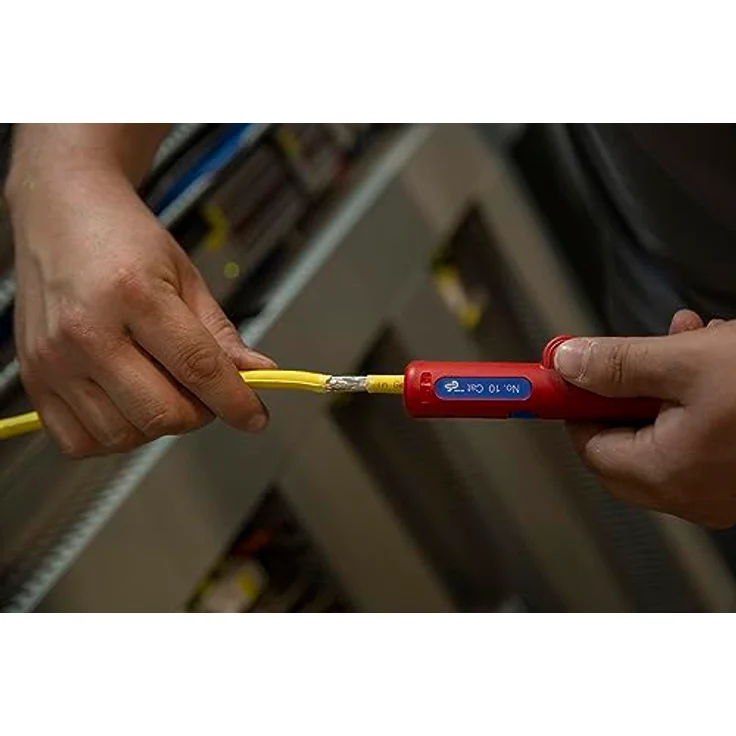 WEICON 52000010 Cable-Stripper No.10 | Netzwerkkabel Abisolierer | Hochwertiger praktischer Entmanteler für Datenkabel Netzwerkleitungen Cat 5 6 7 Kabel, Rot, 0, 069Kg – Bild 5