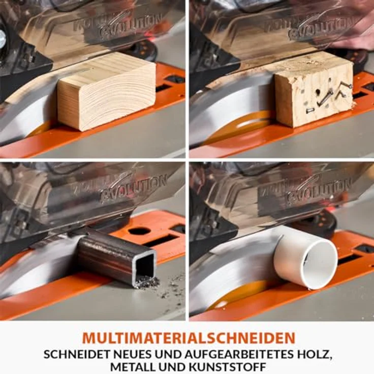 Evolution Power Tools R255TBL Tischkreissäge, Tragbare Multimaterialsägemaschine mit 85 mm Schnitttiefe und 45° Neigewinkel – Bild 3