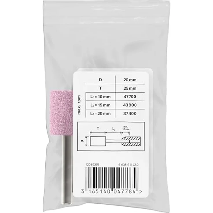Bosch Professional 1608620056 Schleifzubehör Schleifstift 20 x 25 mm K36, 6 mm – Bild 5