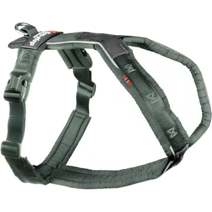 Non-stop dogwear Line Harness 5.0, Ergonomisches Führ- und Alltagsgeschirr mit reflektierenden Details, Grün, Größe G 6 – Bild 1