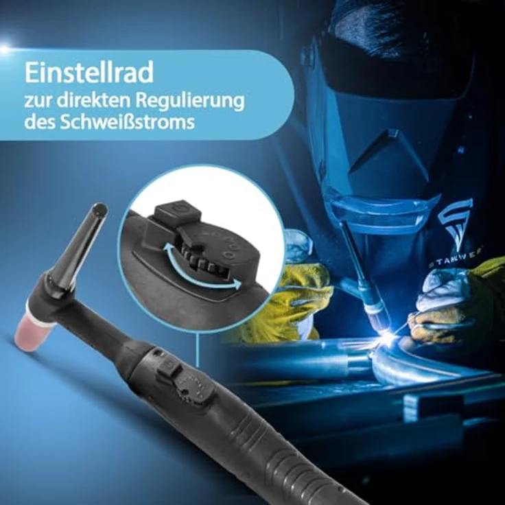 STAHLWERK AC/DC WIG 200 Puls Pro Touch, Schutzgas Schweißgerät mit 5-200 A und 3m Profi WIG-Schweissbrenner – Bild 7
