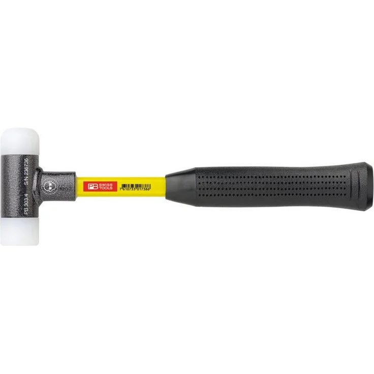 PB Swiss Tools PB 303 Rückschlagfreier Hammer mit Nylon-Einsätzen und SUPERGLAS-Stiel, 385 mm, 1,14 kg