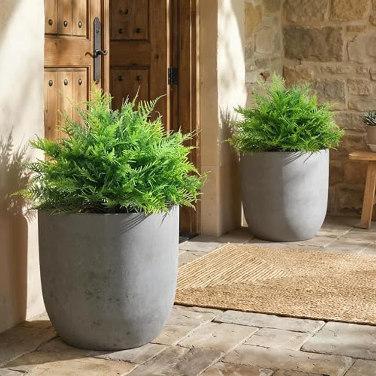 HOMCOM 2er Set Künstliche Boston-Farn-Büschen 60cm, UV-beständige Kunstpflanzen im Topf, pflegeleicht und ideal für Innen- und Außenbereich – Bild 5