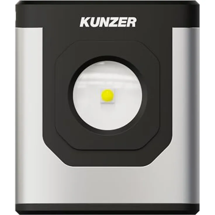 Kunzer PL-002 Minilampe LED 600 lm IP65, Kompaktleuchte mit Magnet, Karabiner und USB-Ladefunktion, 4 Betriebsmodi, stoßfest, 52 g