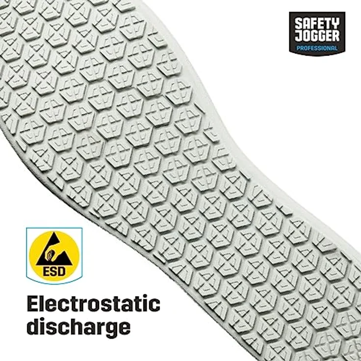 Oxypas Carinne, Sicherheitsschuhe mit verstellbarem Klettverschluss, rutschfest, ESD-Schutz, herausnehmbare Einlegesohle, Gummi Aussensohle SJ Grip, atmungsaktives Obermaterial – Bild 3