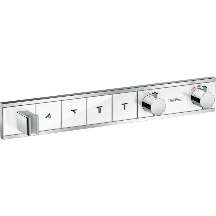hansgrohe RainSelect Brausethermostat für 4 Verbraucher, integriert, Unterputz, Weiß/Chrom