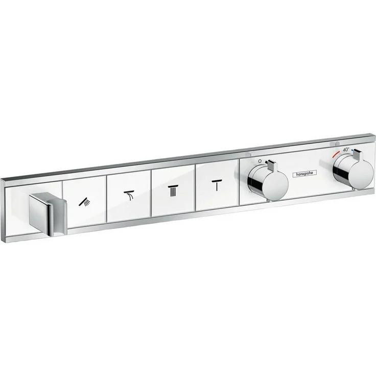 hansgrohe RainSelect Brausethermostat für 4 Verbraucher, integriert, Unterputz, Weiß/Chrom