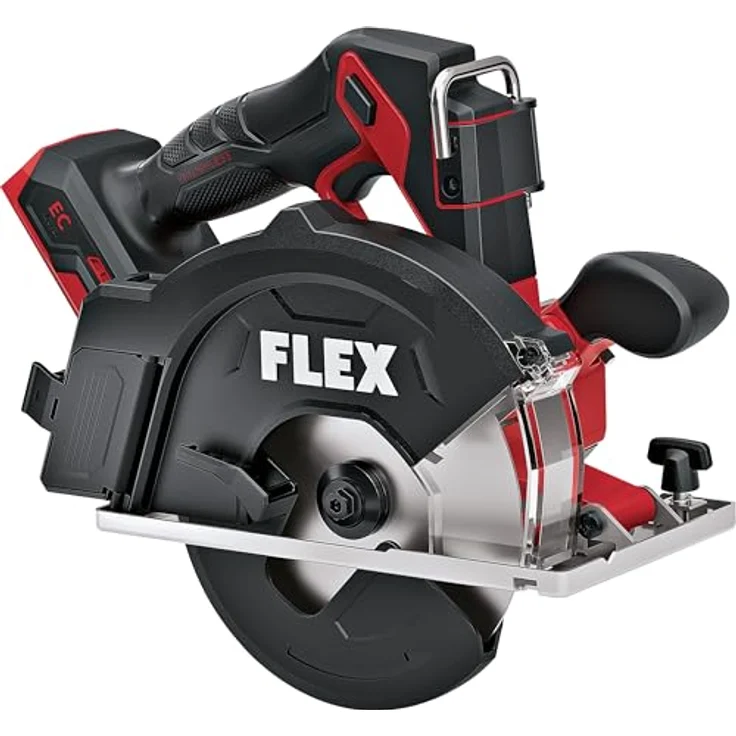 FLEX Akku Metall-Handkreissäge CSM 57 18-EC C, 18 V, Schnitttiefe 57 mm, max. Materialstärke 800 N/mm², inkl. Sägeblatt, Adapterplatte und Parallelanschlag – Bild 1