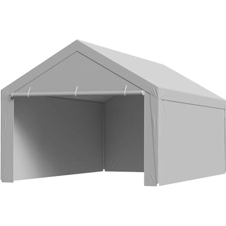 VEVOR Carport-Ersatzdach, 6,09 x 3,96 m, UV-beständige, strapazierfähige Garagenzeltplane mit Seitenwänden, grau, Rahmen nicht im Lieferumfang enthalten – Bild 9