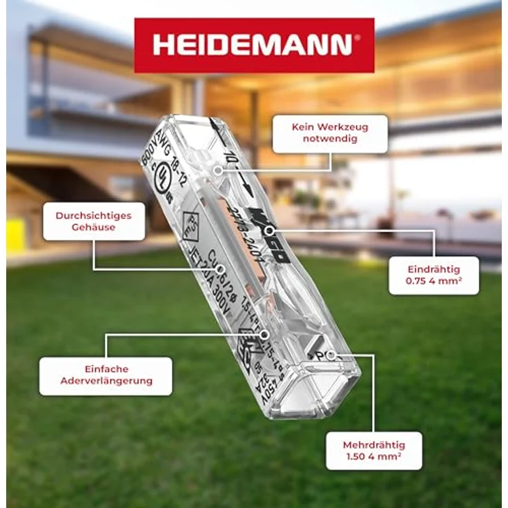 Heidemann Iso Flex Reparatur-Set, 9-tlg. mit 6 WAGO Durchgangsverbindern und 3 Schrumpfschläuchen für sichere Kabelverbindungen – Bild 4