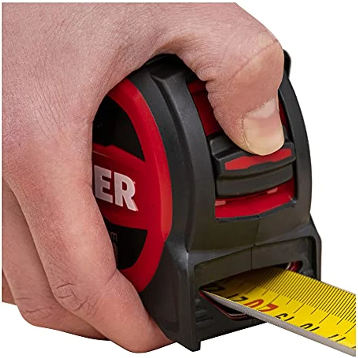 STIER Premium Taschenbandmaß, 5 m x 32 mm, mit Magnet und Edelstahlhaken, robust und präzise, mit Gürtelclip – Bild 2