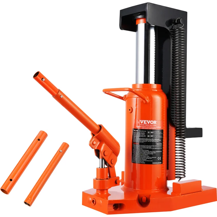 VEVOR Hydraulischer Wagenheber, Lufthydraulisch mit 10 t Spitzenlast, 20 t Nennlast, 30-190 mm Zehenhöhe, 32-48 cm Hubhöhe für Maschinen und Industrie