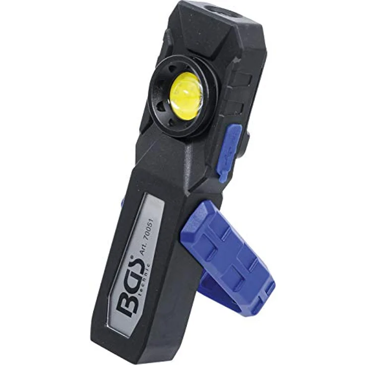 BGS 70051 | COB-LED-Werkstattleuchte mit Magnet und Haken | klappbar | Akku | Arbeitsleuchte | Werkstattleuchte | Taschenlampe