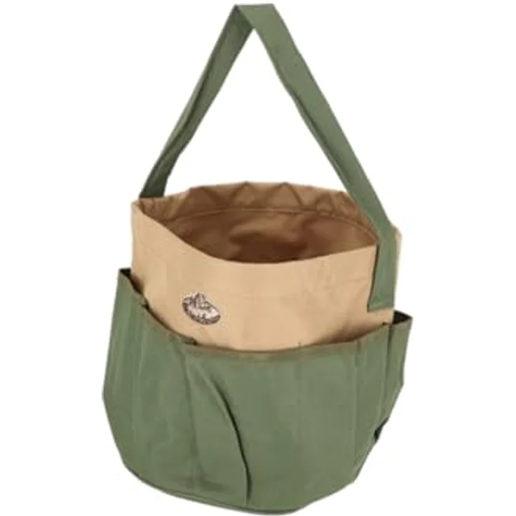 Esschert Design Gartengerätetasche, Werkzeugtasche, rund mit Seitentasche, ca. 28 cm x 28 cm x 26 cm – Bild 2