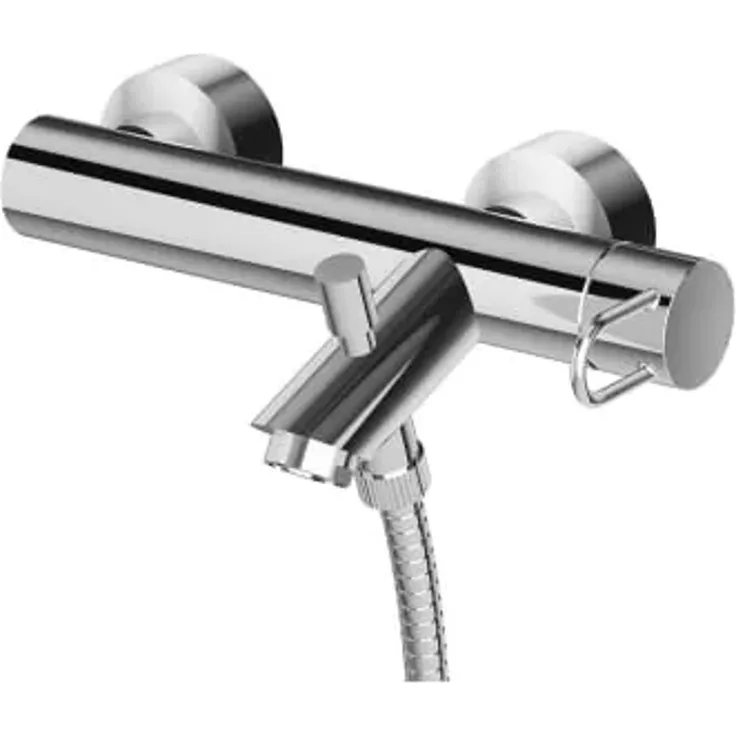 pianura Badewannen-Einhebelmischer Aufputz Stella, mit Brauseanschluss G1/2 Zoll, verchromte Oberfläche und Keramikmischkartusche