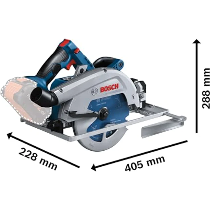 Bosch Professional 18 V System Akku-Kreissäge GKS 18V-68, beste Schnittleistung mit 70 mm Schnitttiefe, ergonomischer Hilfsgriff – Bild 5