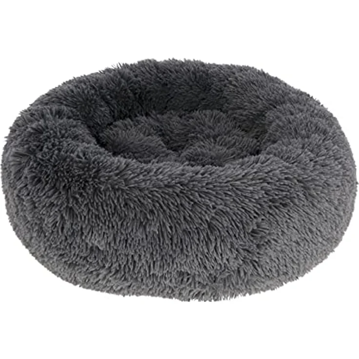 Kerbl 80409 Kuschelbett Fluffy grau, Durchmesser 60cmx18cm, 0.873 kg – Bild 1