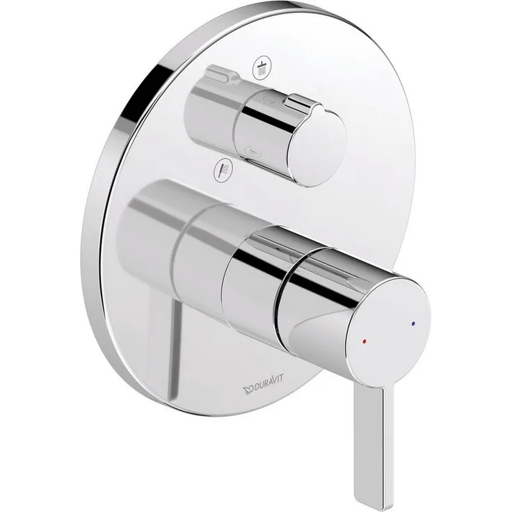 Duravit D-Neo Einhebel Duscharmatur Unterputz mit Umstellung Hand-/ Kopfbrause Ø 170 mm - Chrom, nachhaltig mit Keramikkartusche