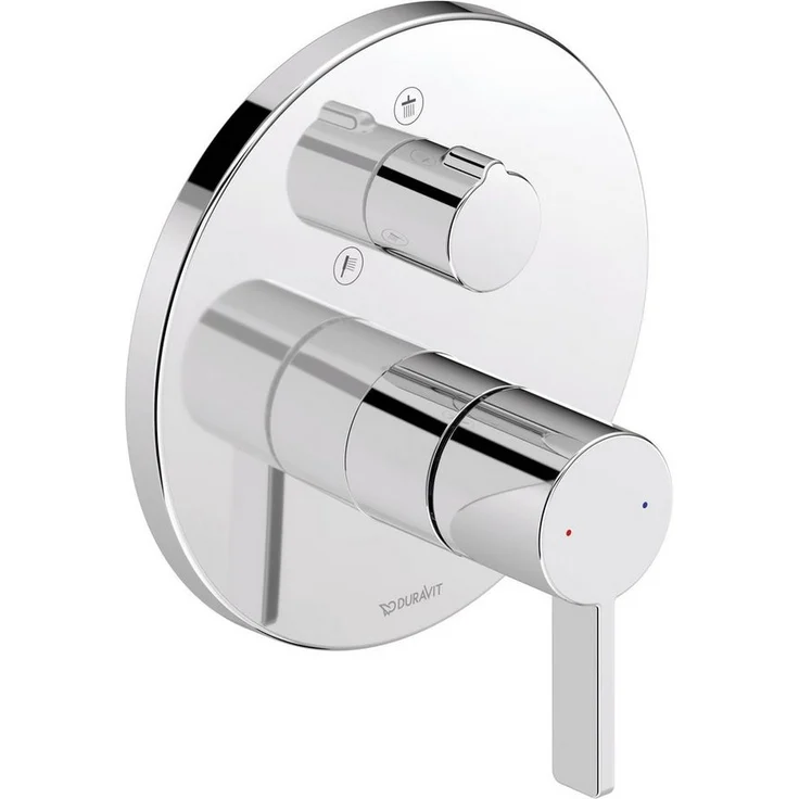 Duravit D-Neo Einhebel Duscharmatur Unterputz mit Umstellung Hand-/ Kopfbrause Ø 170 mm - Chrom, nachhaltig mit Keramikkartusche