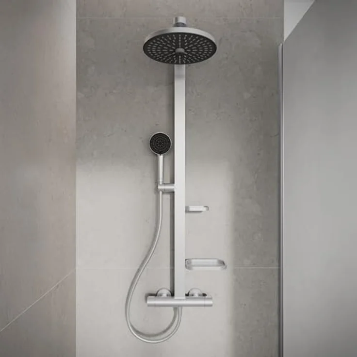 Ideal Standard Duschsystem Ceratherm Alu+, Multifunktionsbrause mit Thermostatkartusche, nachhaltiges Aluminium Design, Höhe 111,30 cm – Bild 7