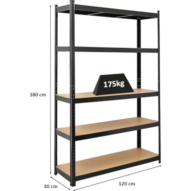 PROREGAL® Schwerlastregal RAGNAR, 180x90x40cm, hohe Traglast von 175 kg pro Ebene, verschiedene Farben – Bild 2