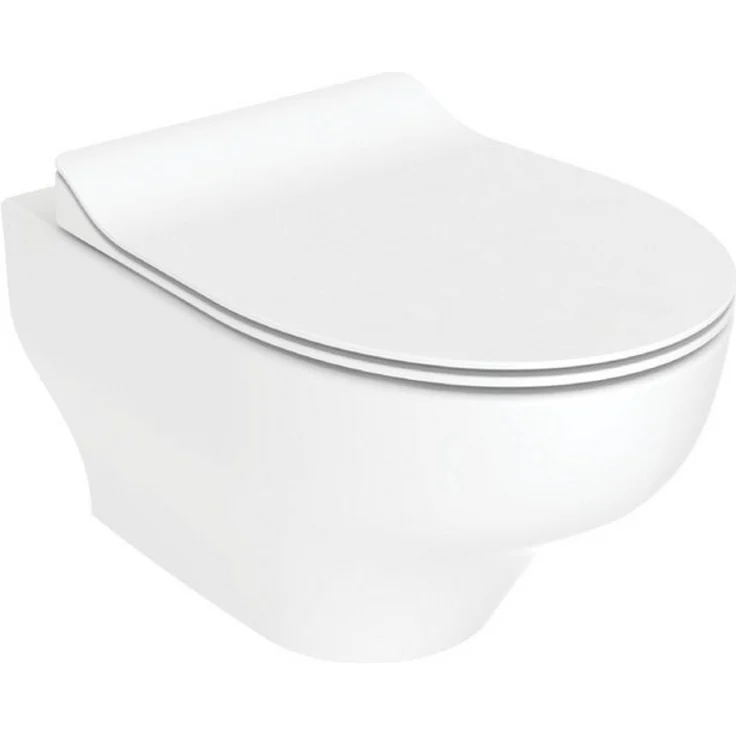 Creavit Tiefspül-WC NS323-00CB00E-0000, Wand-WC mit Bidetfunktion (Ohne Bidethahn), Spülrandlos, glänzend weiß, Tornado Flush