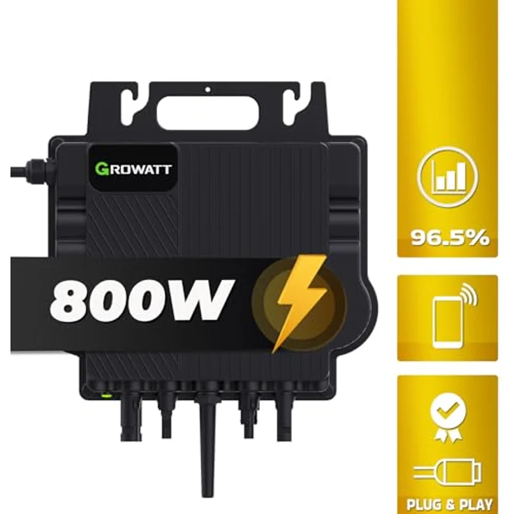 SUNNIVA® Balkonkraftwerk BIFAZIALE 860/800W Solaranlage mit 800W Growatt Micro Wechselrichter, 2x 430W Solarmodule, BIFACIAL, Wifi Bluetooth – Bild 2
